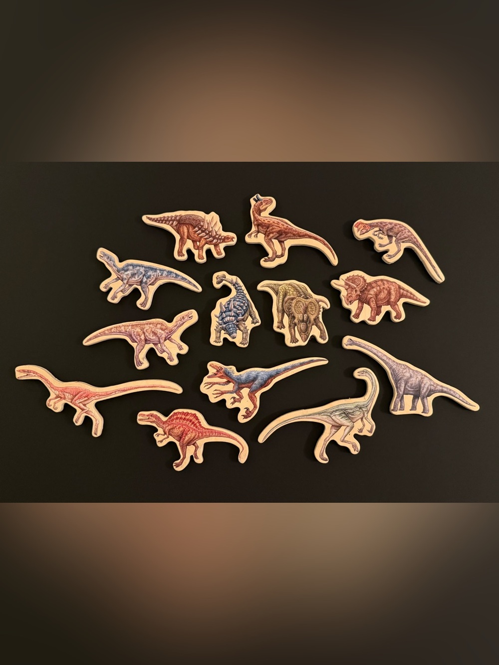 Vilac x French National Museum of Natural History Wooden Dinosaur Magnets